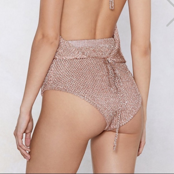 Nastygal Metallic RAVE bottoms HOT PANTS - Picture 4 of 4